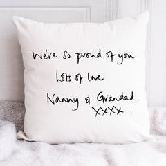 Personalised Handwriting Cushion, Handwriting on a Cushion | Own Handwriting Cushion, Actual Handwriting Cushion, Handwriting Pillow