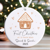 Personalised Christmas Bauble | First Christmas At New Home Bauble, 1st Christmas At Decoration Keepsake | New Home Gift - Gingerbread House