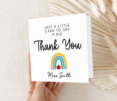 Personalised Teacher Card - Thank You Teacher Card | Personalised Thank You Teacher Card, End Of School Card - Little Card Big Thank You