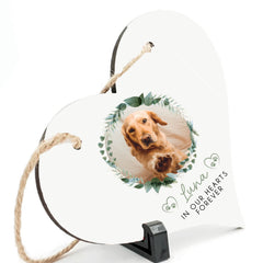 Personalised Pet Memorial Gift | Heart Wooden Sign | Pet Loss Gift, Pet Remembrance, Dog Bereavement, Pet Plaque, Dog Loss Gift - Pet Floral