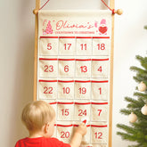 Personalised Advent Calendar | Christmas Countdown Calendar | Custom Children’s Advent Calendar, Personalised Kids Christmas Advent Calendar | Pink
