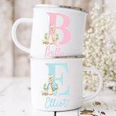 Personalised Easter Mug | Initial | Enamel Pink or Blue | Personalised Easter Gift, Custom Easter Gifts, Easter Present, Children’s Easter