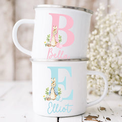 Personalised Easter Mug | Initial | Enamel Pink or Blue | Personalised Easter Gift, Custom Easter Gifts, Easter Present, Children’s Easter