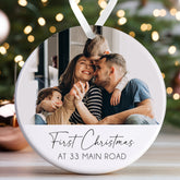 Personalised Christmas Bauble | First Christmas At New Home Bauble, 1st Christmas At Decoration Keepsake | New Home Gift - Photo Upload