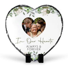 Personalised Memorial Slate | Memorial Photo Slate | Memorial Gift, Memorial Heart Slate, Personalised Memorial Gift, In Our Hearts