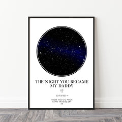 Personalised Father's Day Gift | The Night You Became My Daddy | Personalised Daddy Star Print, Daddy Gift, Dad Photo Print, Gifts for Daddy