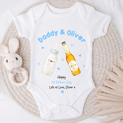 1st Fathers Day Baby Grow | First Fathers Day Gift | 1st Fathers Day Sleepsuit, 1st Fathers Day Bib | Daddy's 1st Fathers Day | 1st Romper