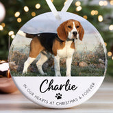 Dog Memorial Christmas Bauble | Pet Memory Ornament | Cat Memorial Keepsake Bauble | Pet Loss Christmas, Pet Loss Gift - Photo in Our Hearts