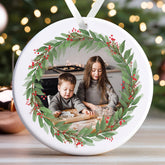 Personalised Christmas Ornament | Custom Photo Christmas Bauble, Personalised Christmas Decoration, Family Christmas | Holly Wreath Photo