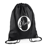 Personalised PE Bag | Kids PE Bag, Personalised Swimming Bag, Children’s PE Bag, School PE Bag, Personalised Nursery Pe Bag - Black