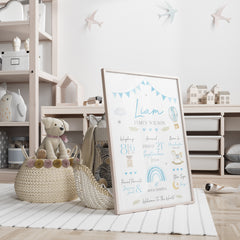 Personalised New Baby Print | Baby Boy Gift, Newborn Gift | New Baby Keepsake Print | Baby Boy Print, New Baby Gift | Nursery Print Gift