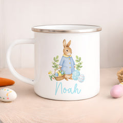 Personalised Easter Mug | Enamel Pink or Blue | Personalised Easter Gift, Custom Easter Gifts, Easter Present, Children’s Easter