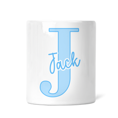 Personalised Children's Money Box | Large Initial + Signature | Add A Name, Choose a Colour | Personalised Kids Gift | Gift for Boys & Girls