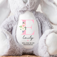 Will You Be My Bridesmaid Teddy Bear | Personalised Bridesmaid Announcement, Custom Bridesmaid Gift | Bridesmaid Keepsake | Pink Floral