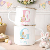 Personalised Easter Mug | Initial | Enamel Pink or Blue | Personalised Easter Gift, Custom Easter Gifts, Easter Present, Children’s Easter