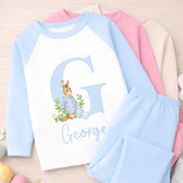 Personalised Easter Pyjamas, Easter Bib | Custom Kids Easter Pyjama Set, Boys & Girls Easter PJ's