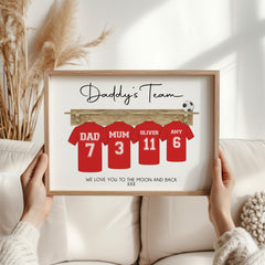 Personalised Father's Day Gift | Personalised Father's Day Football Print | Personalised Daddy Print, Daddy Gift, Daddy's Team, Daddy Print