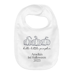 Baby's 1st Halloween | Personalised Halloween Baby Grow | Hello Little Pumpkin | First Halloween Baby Bib, Baby Halloween Gift