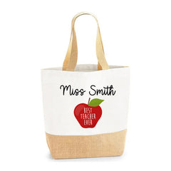 Thank You Teacher Gift, Personalised Teacher Bag | Personalised Teacher Gift, Teacher Present. End Of Term Gift, TA Gift - Teacher Apple