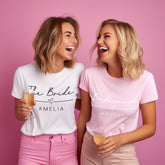 Personalised Hen Do T Shirts | Any Colour | Bachelorette Party Shirts, Custom Bridal Party T Shirts, Hen Party T Shirts, Team Bride T-Shirts - Handwritten