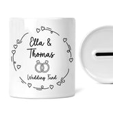 Personalised Wedding Fund Money Box | Add Names and Date | Wedding Wreath | Engagement Gift, Fiancé Gift | Wedding Savings | Engagement Gift