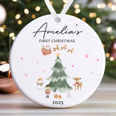 Personalised Baby's First Christmas Bauble | Babys 1st Christmas Bauble | Baby’s 1st Christmas Gift | 1st Christmas Decoration - Watercolour Christmas