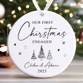 Personalised Engagement Bauble | First Christmas Engaged Bauble | 1st Christmas Engaged Gift | First Christmas Engagement Keepsake - Illustrations