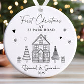Personalised Christmas Bauble | First Christmas At New Home Bauble, 1st Christmas At Decoration Keepsake | New Home Gift - Illustrations