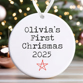 Personalised Baby's First Christmas Bauble | Babys 1st Christmas Bauble | Baby’s 1st Christmas Gift | 1st Christmas Decoration - Typewriter Star