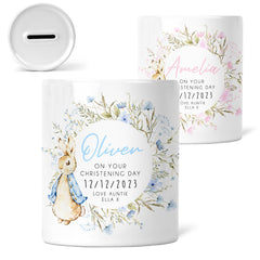 Personalised Christening Gift | Pink or Blue, Personalised Christening Gift Gift, Personalised Christening Money Box, Baptism Gift