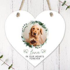 Personalised Pet Memorial Gift | Heart Wooden Sign | Pet Loss Gift, Pet Remembrance, Dog Bereavement, Pet Plaque, Dog Loss Gift - Pet Floral
