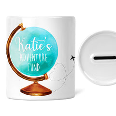 Personalised Adventure Fund Money Box | Add A Name | World Adventure Fund | Traveler's Gift | Travel Savings | Holiday Savings