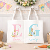 Personalised Easter Bag | Initial Pink or Blue | Personalised Easter Tote, Custom Easter Hunt Bag, Personalised Easter Gift, Easter Basket