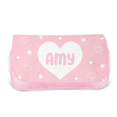 Personalised Children’s Pencil Case | Pencil Case for Girls, Pencil Case for Boys - Back to School | Custom Kids Pencil Case - Pink Hearts