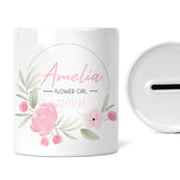Personalised Flower Girl Money Box | Add a Name & Date | Custom Flower Girl Gift, Custom Flower Girl Gift | Present For Flower Girl
