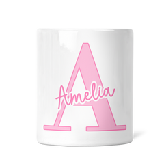 Personalised Children's Money Box | Large Initial + Signature | Add A Name, Choose a Colour | Personalised Kids Gift | Gift for Boys & Girls