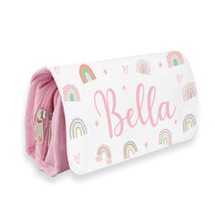 Personalised Children’s Pencil Case | Pencil Case for Girls, Pencil Case for Boys - Back to School | Custom Kids Pencil Case - Rainbows