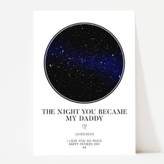 Personalised Father's Day Gift | The Night You Became My Daddy | Personalised Daddy Star Print, Daddy Gift, Dad Photo Print, Gifts for Daddy