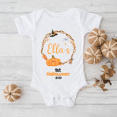 Baby's 1st Halloween | Personalised Halloween Baby Grow | Wreath | First Halloween Baby Bib, Baby Halloween Gift