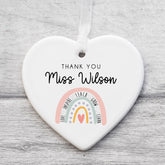 Thank You Teacher Gift, Personalised Teacher Ceramic - Personalised Teacher Gift, Teacher Present. End Of Term Gift - Watercolour Rainbow