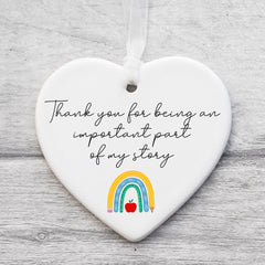 Thank You Teacher Gift, Personalised Teacher Ceramic - Personalised Teacher Gift, Teacher Present. End Of Term Gift, Part Of My Story