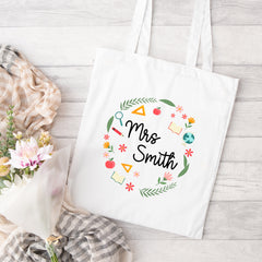 Thank You Teacher Gift, Personalised Teacher Bag | Personalised Teacher Gift, Teacher Present. End Of Term Gift, TA Gift - Teacher Wreath