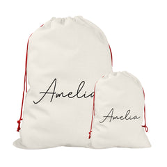 Personalised Christmas Sack | Custom Christmas Stocking | Custom Santa Sack For Kids, Children's Christmas Sack - Handwritten