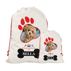 Personalised Christmas Sack for Dogs | Custom Pet Christmas Stocking | Dog Christmas Sacks, Personalised Pet Christmas Sacks | Paws Photo