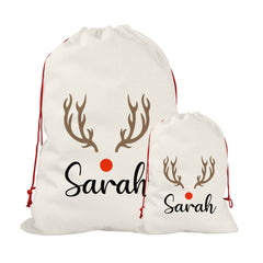 Personalised Christmas Sack | Custom Christmas Stocking | Custom Santa Sack For Kids, Children's Christmas Sack - Reindeer