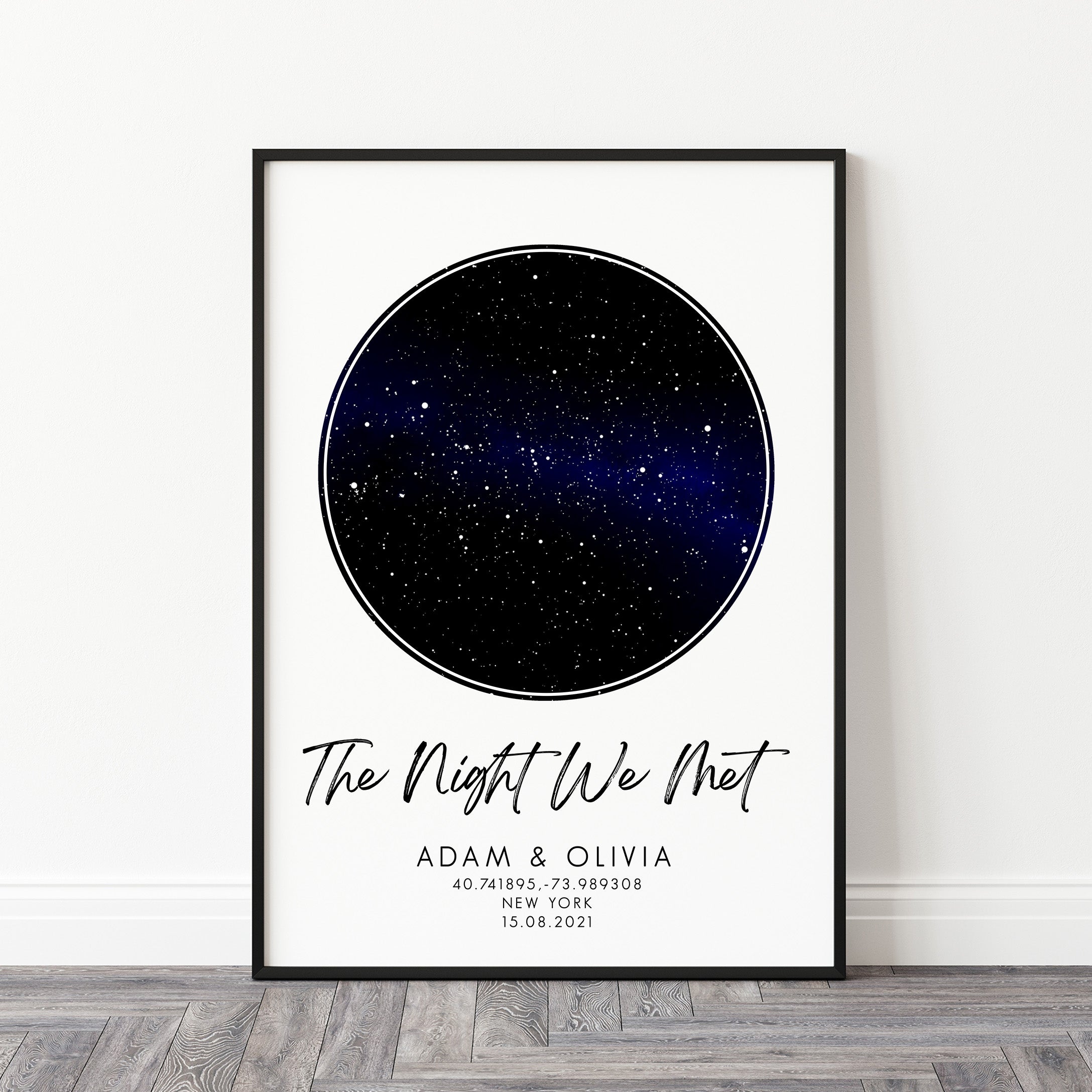 Personalised Star Map Print | Night We Met Print | Constellation Print | Personalised Valentines Gift | Anniversary Gift, Wedding Gift