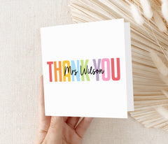 Personalised Teacher Card - Thank You Teacher Card | Personalised Thank You Teacher Card, End Of School Card - Watercolour