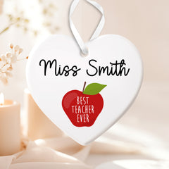 Thank You Teacher Gift, Personalised Teacher Ceramic | Personalised Teacher Gift, Teacher Present. End Of Term Gift, TA Gift - Apple