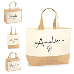 Personalised Bag | Personalised Bag For Women, Canvas Bag, Personalised Tote Bag | PersonalIsed Beach Bag | Personalised Bridal Party Bag