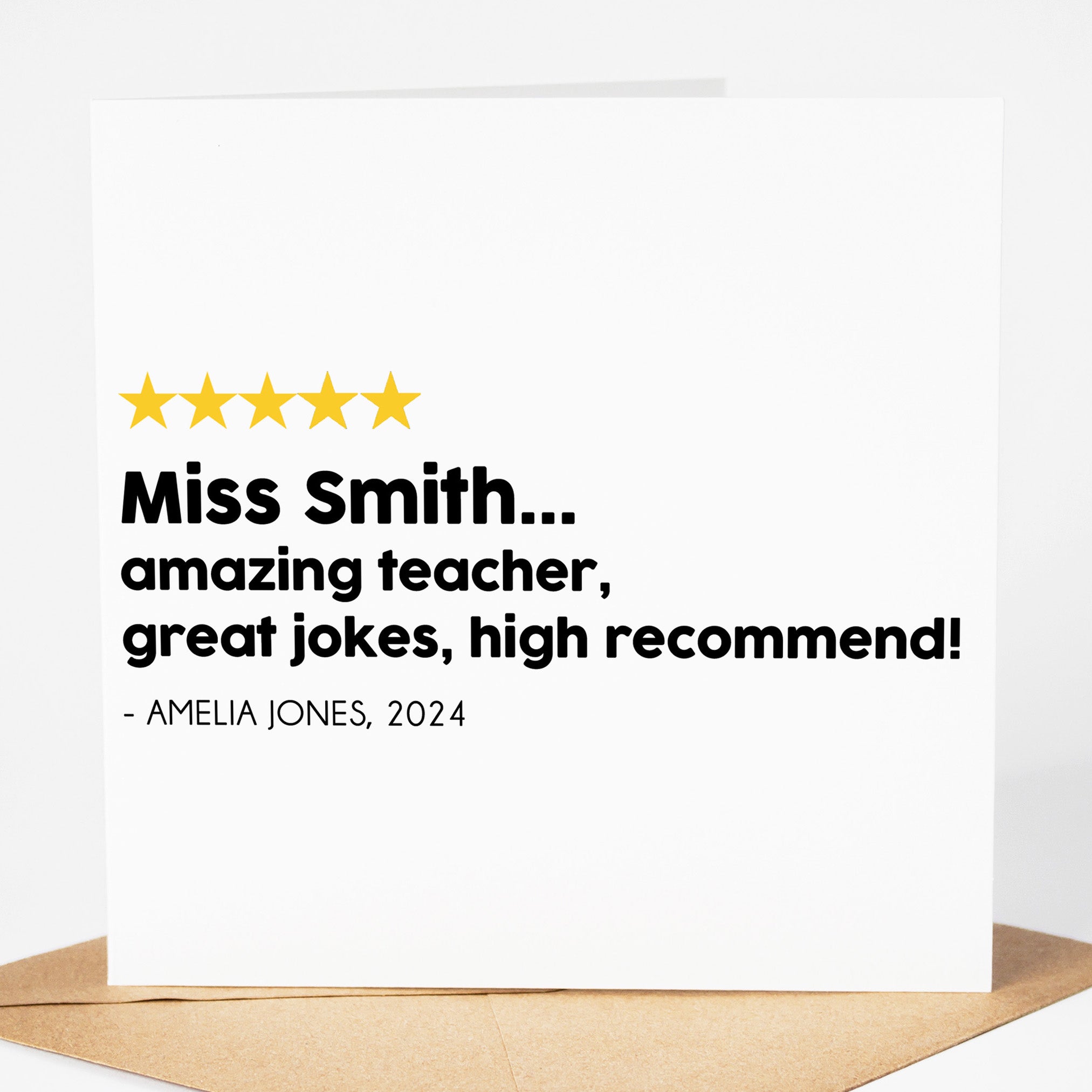 Personalised Teacher Card - Thank You Teacher Card | Personalised Thank You Teacher Card, End Of School Card, Teacher Appreciation - Review